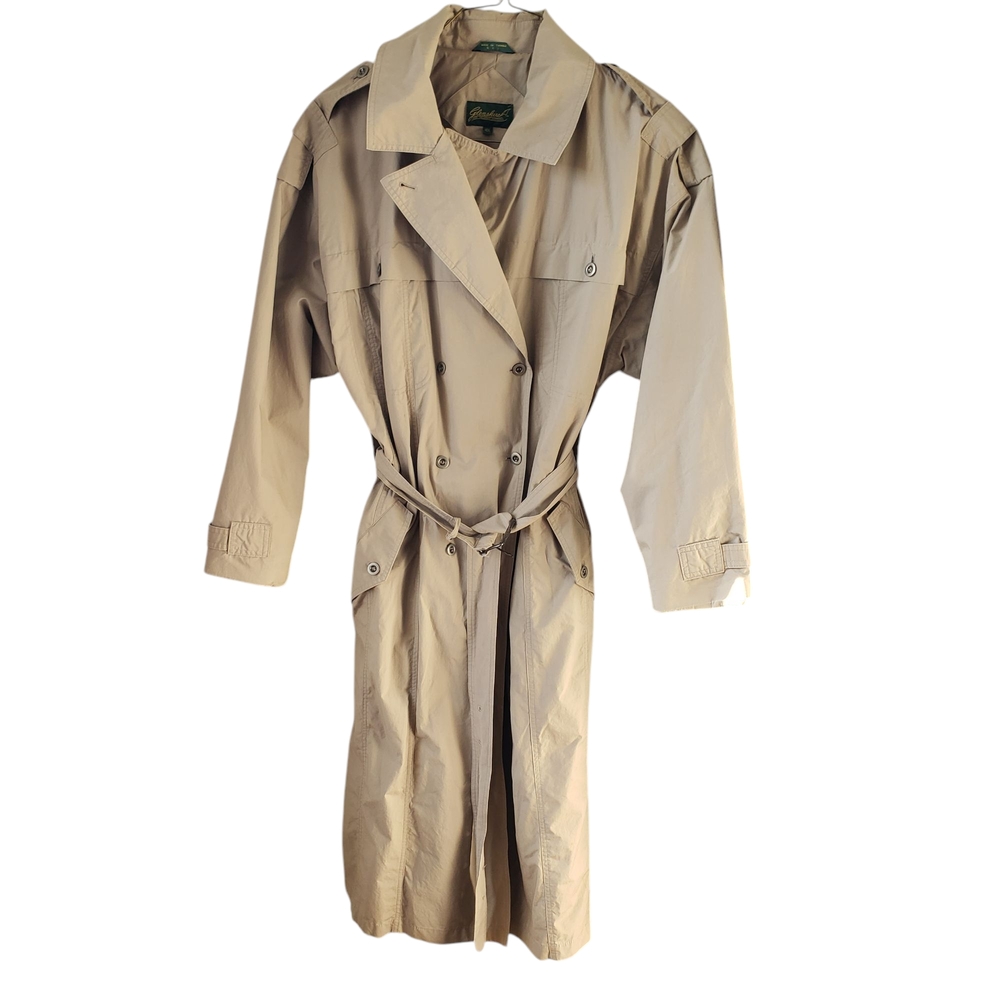 VTG GLENSHIRE Tailor Trench Double-Breasted Coat with Belt | Unisex 40 L